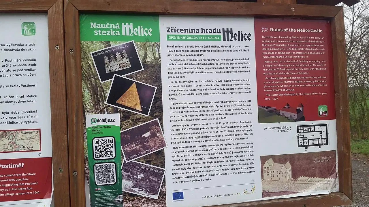 Naučná stezka Melice – naučné stezky, Pustiměř