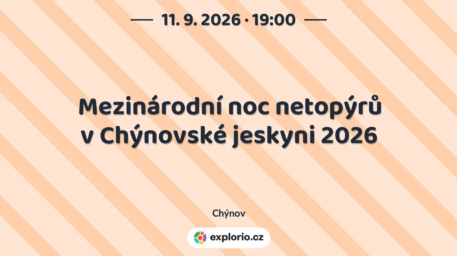 Mezinárodní noc netopýrů v Chýnovské jeskyni 2026 – příroda a Zvířátka, Chýnov