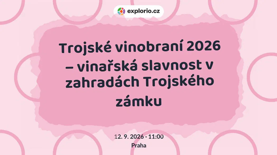 Trojské vinobraní 2026 – vinařská slavnost v zahradách Trojského zámku – festivaly a Slavnosti, Praha