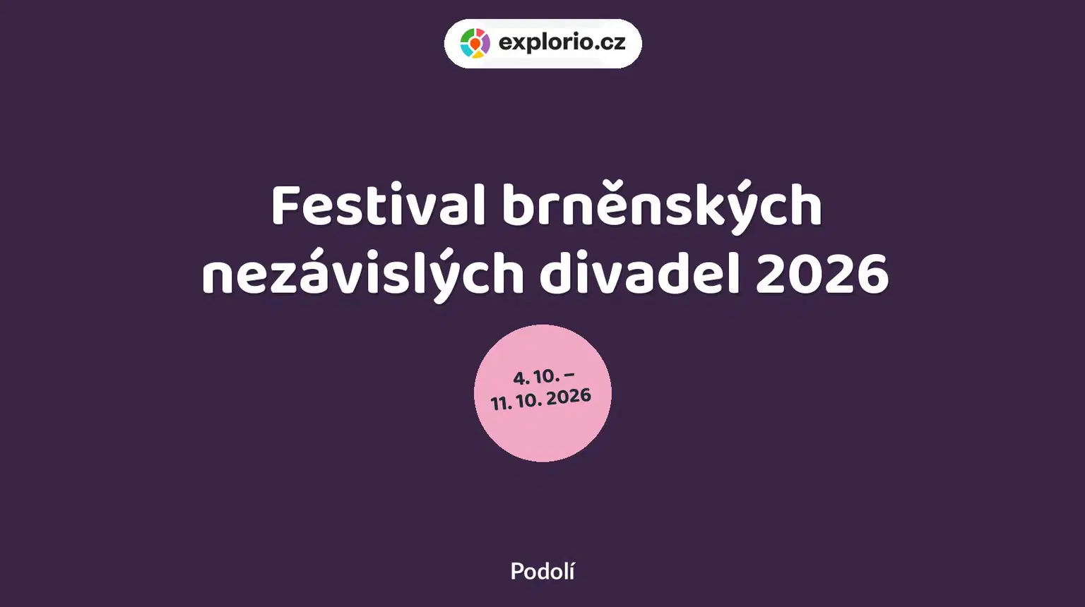 Festival brněnských nezávislých divadel 2026 – festivaly a Slavnosti, Podolí