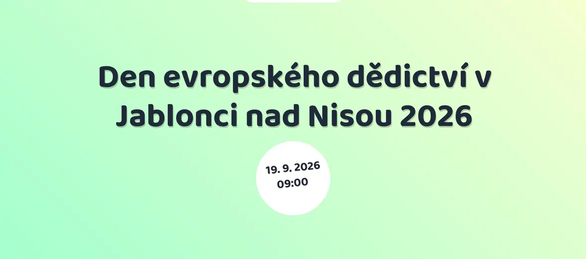 Den evropského dědictví v Jablonci nad Nisou 2026 – festivaly a Slavnosti, Jablonec nad Nisou