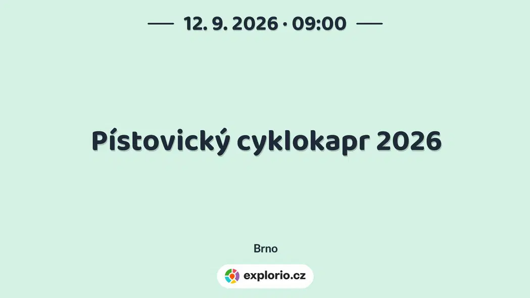 Pístovický cyklokapr 2026 – sport a Pohyb, Brno