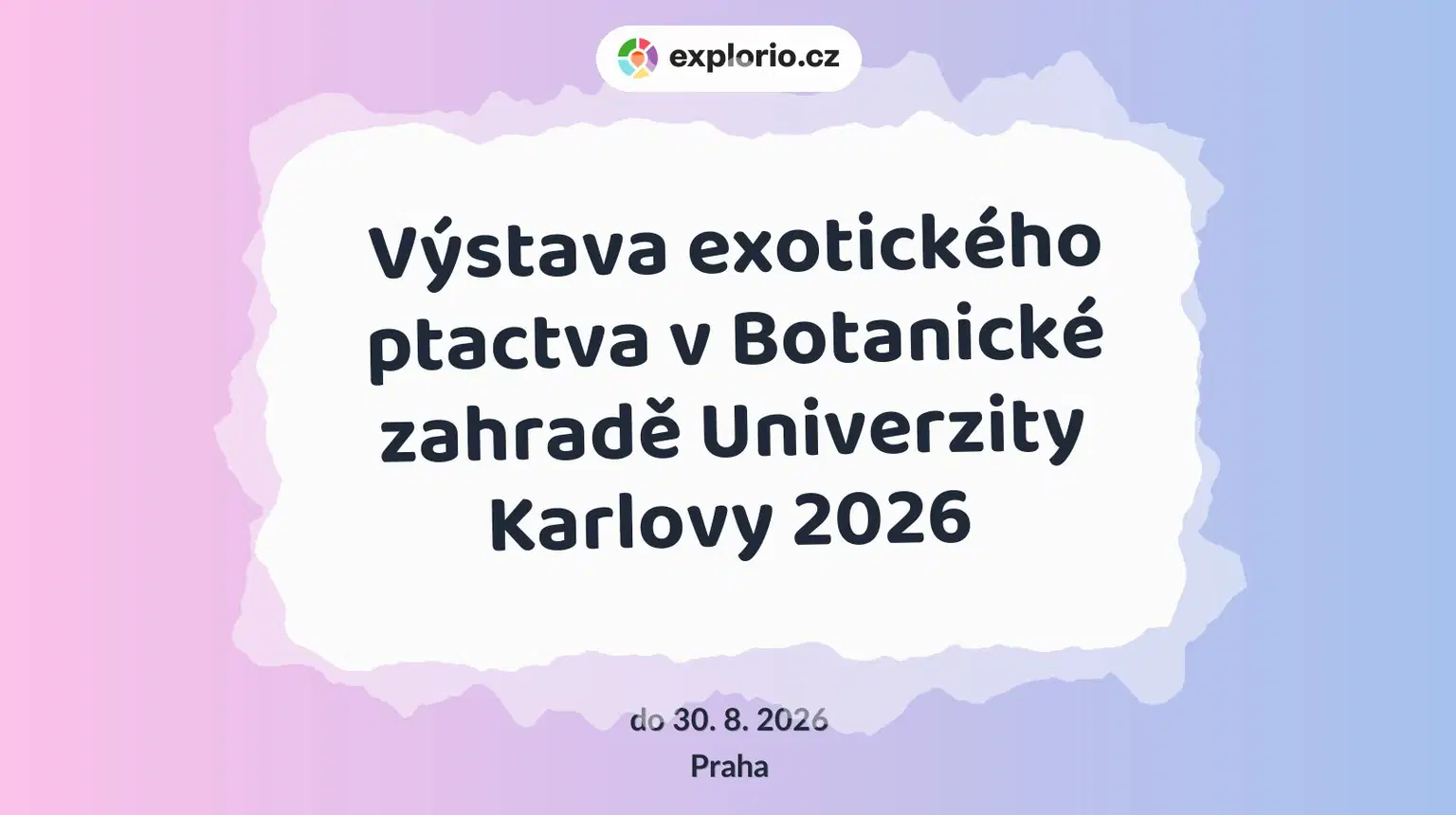 Výstava exotického ptactva v Botanické zahradě Univerzity Karlovy 2026 – prohlídky a Muzea, Praha
