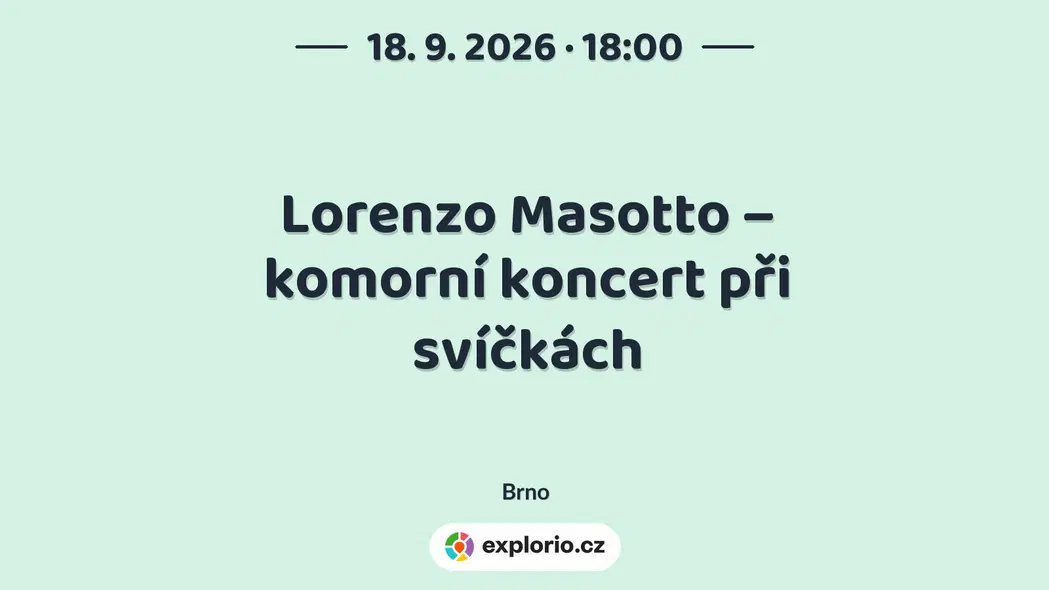 Lorenzo Masotto – komorní koncert při svíčkách – divadlo, Hudba a Kino, Brno