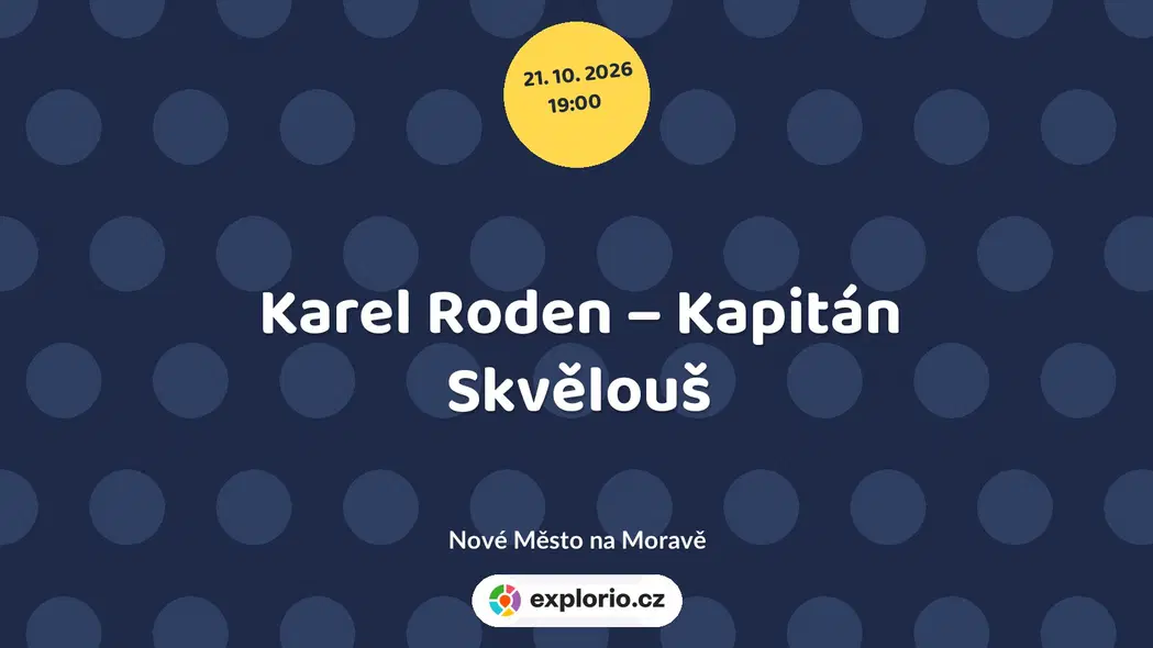 Karel Roden – Kapitán Skvělouš – divadlo, Hudba a Kino, Nové Město na Moravě