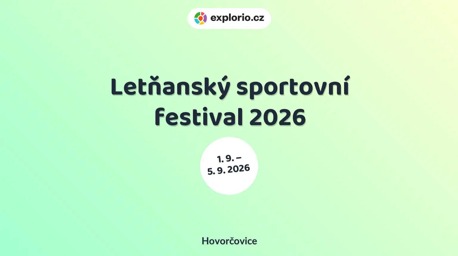 Letňanský sportovní festival 2026 – sport a Pohyb, Hovorčovice