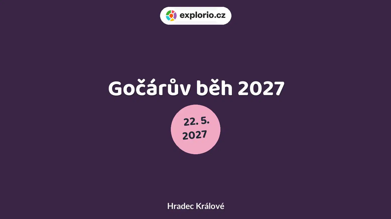 Gočárův běh 2027 – sport a Pohyb, Hradec Králové