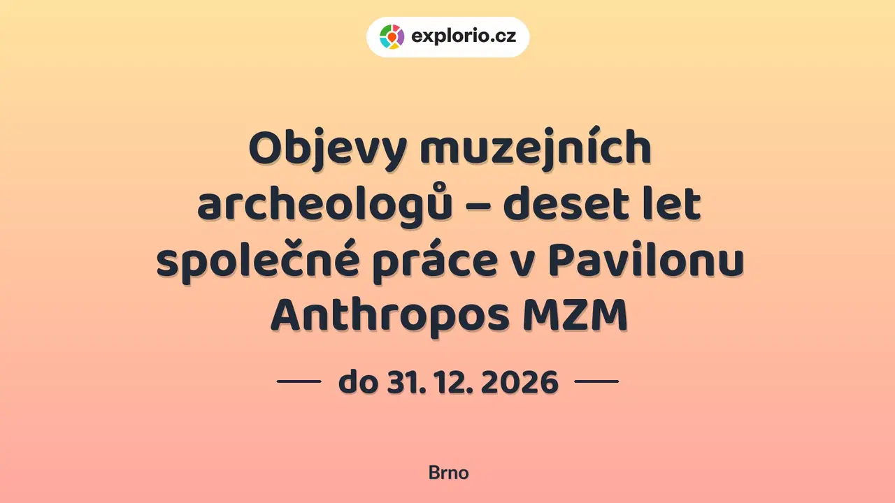 Objevy muzejních archeologů – deset let společné práce v Pavilonu Anthropos MZM – prohlídky a Muzea, Brno