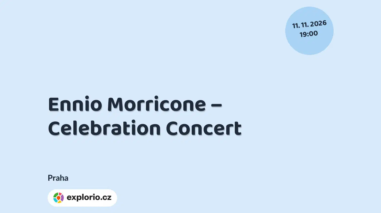Ennio Morricone – Celebration Concert – divadlo, Hudba a Kino, Praha