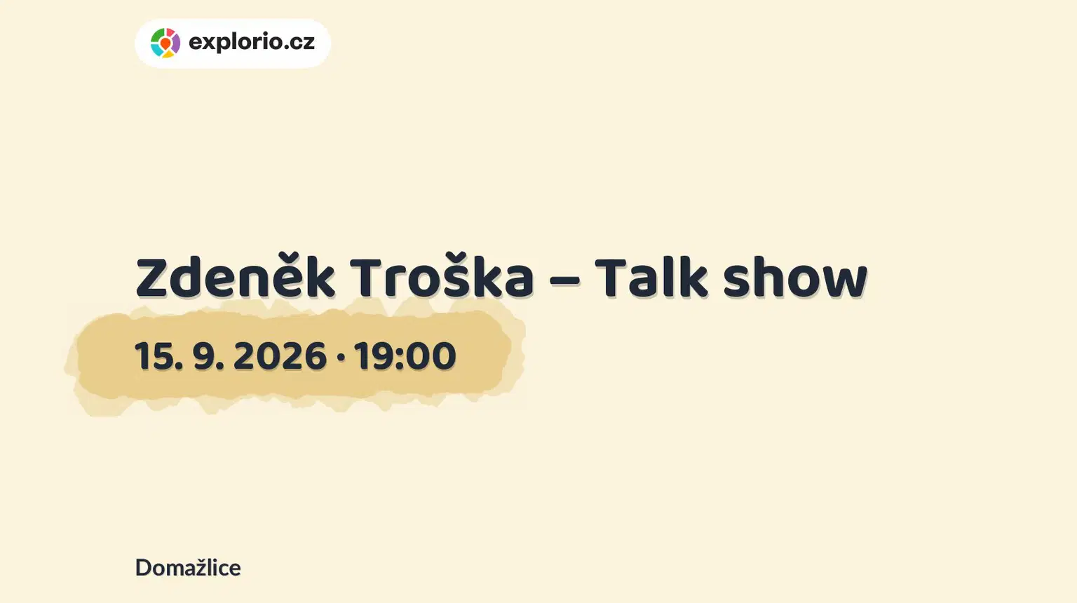 Zdeněk Troška – Talk show – divadlo, Hudba a Kino, Domažlice