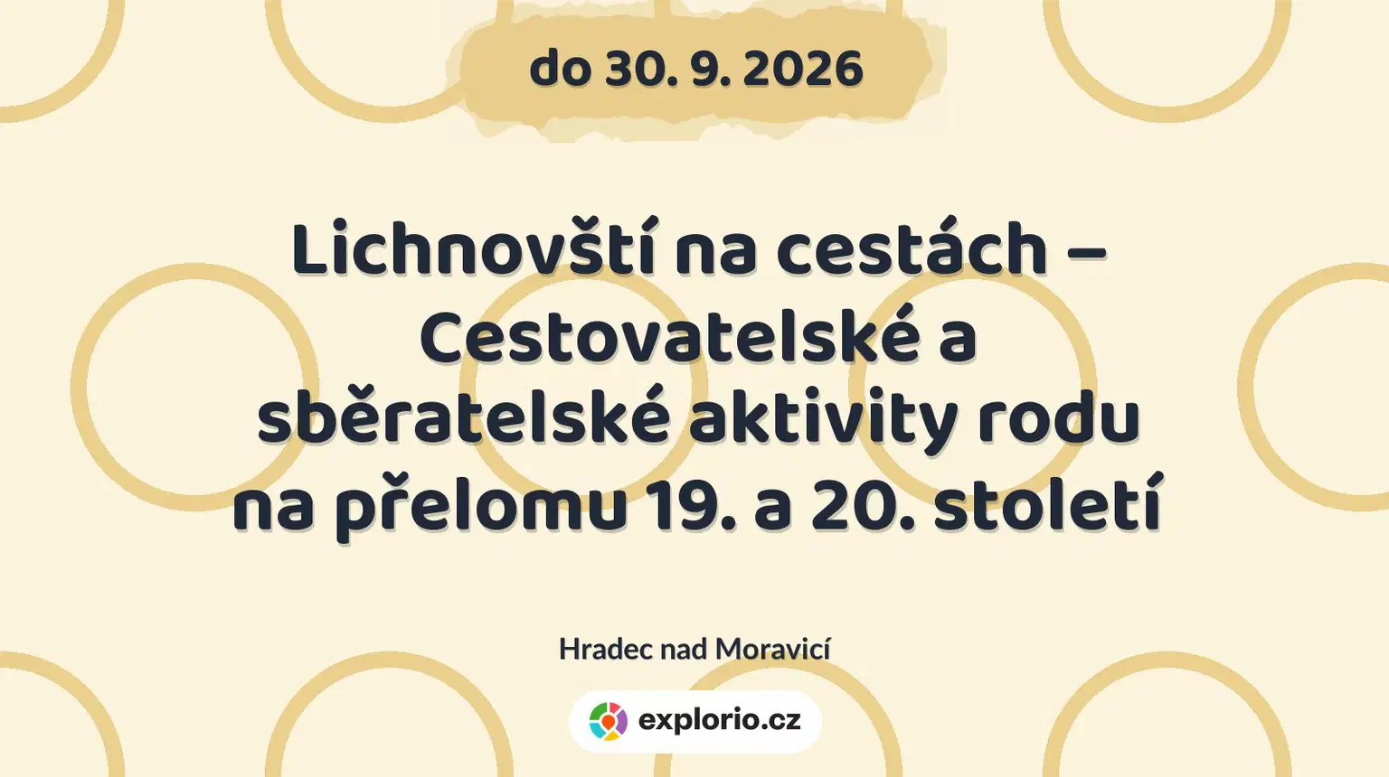 Lichnovští na cestách – Cestovatelské a sběratelské aktivity rodu na přelomu 19. a 20. století – prohlídky a Muzea, Hradec nad Moravicí