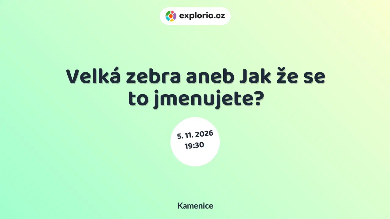Velká zebra aneb Jak že se to jmenujete? – divadlo, Hudba a Kino, Kamenice