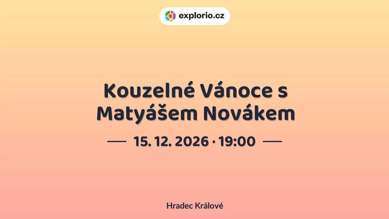 Kouzelné Vánoce s Matyášem Novákem – divadlo, Hudba a Kino, Hradec Králové