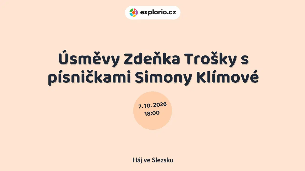 Úsměvy Zdeňka Trošky s písničkami Simony Klímové – divadlo, Hudba a Kino, Háj ve Slezsku
