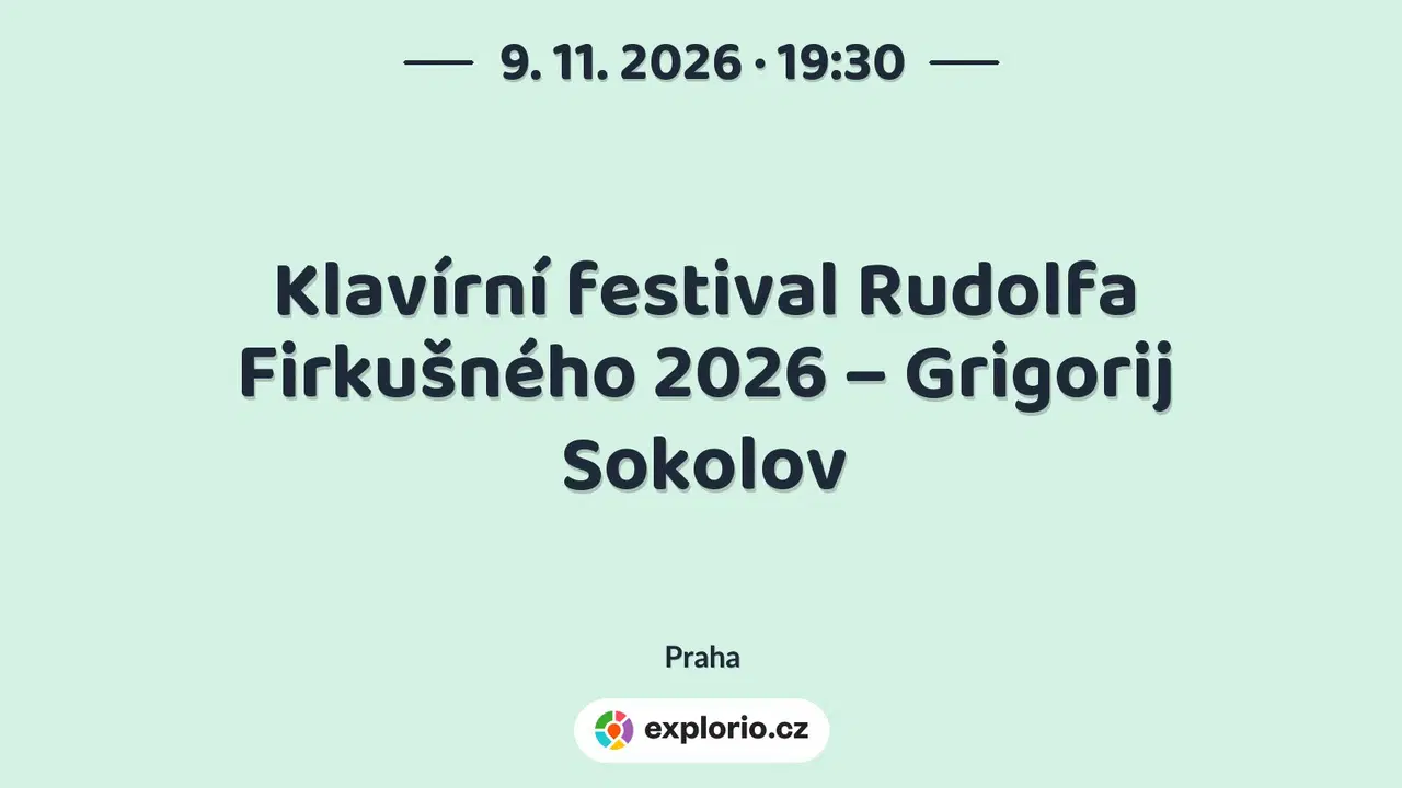 Klavírní festival Rudolfa Firkušného 2026 – Grigorij Sokolov – festivaly a Slavnosti, Praha