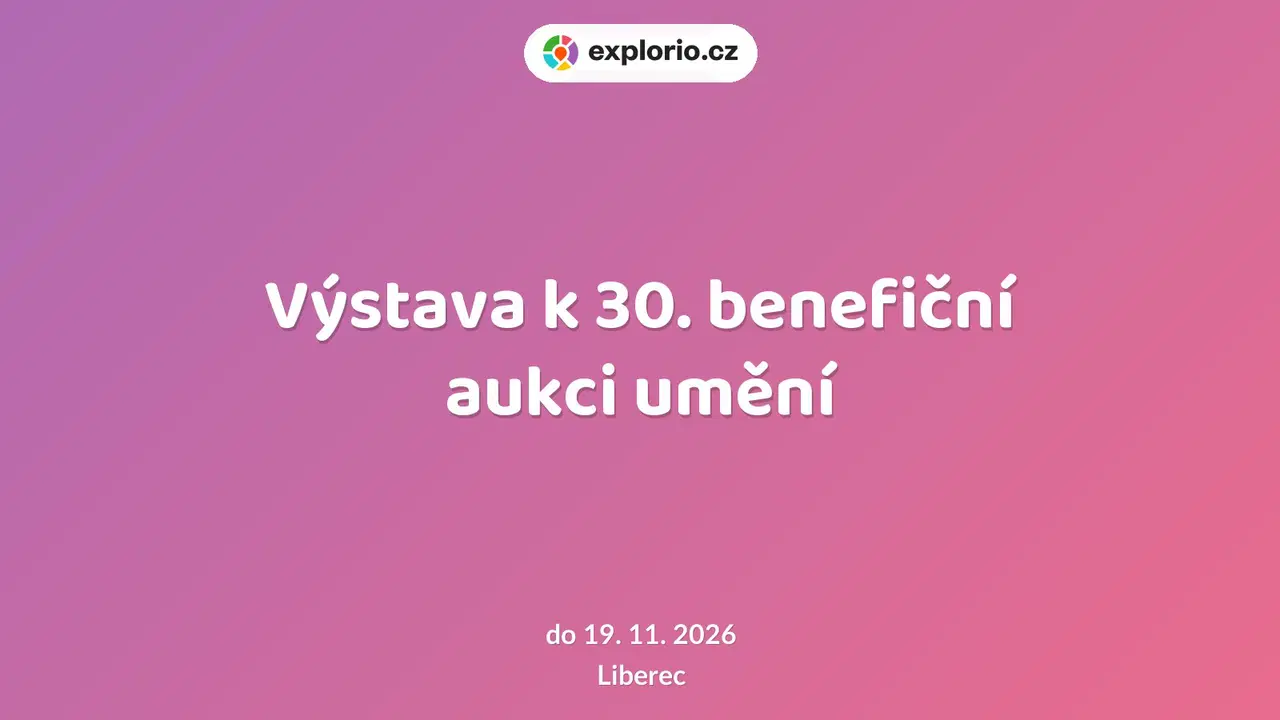 Výstava k 30. benefiční aukci umění – prohlídky a Muzea, Liberec
