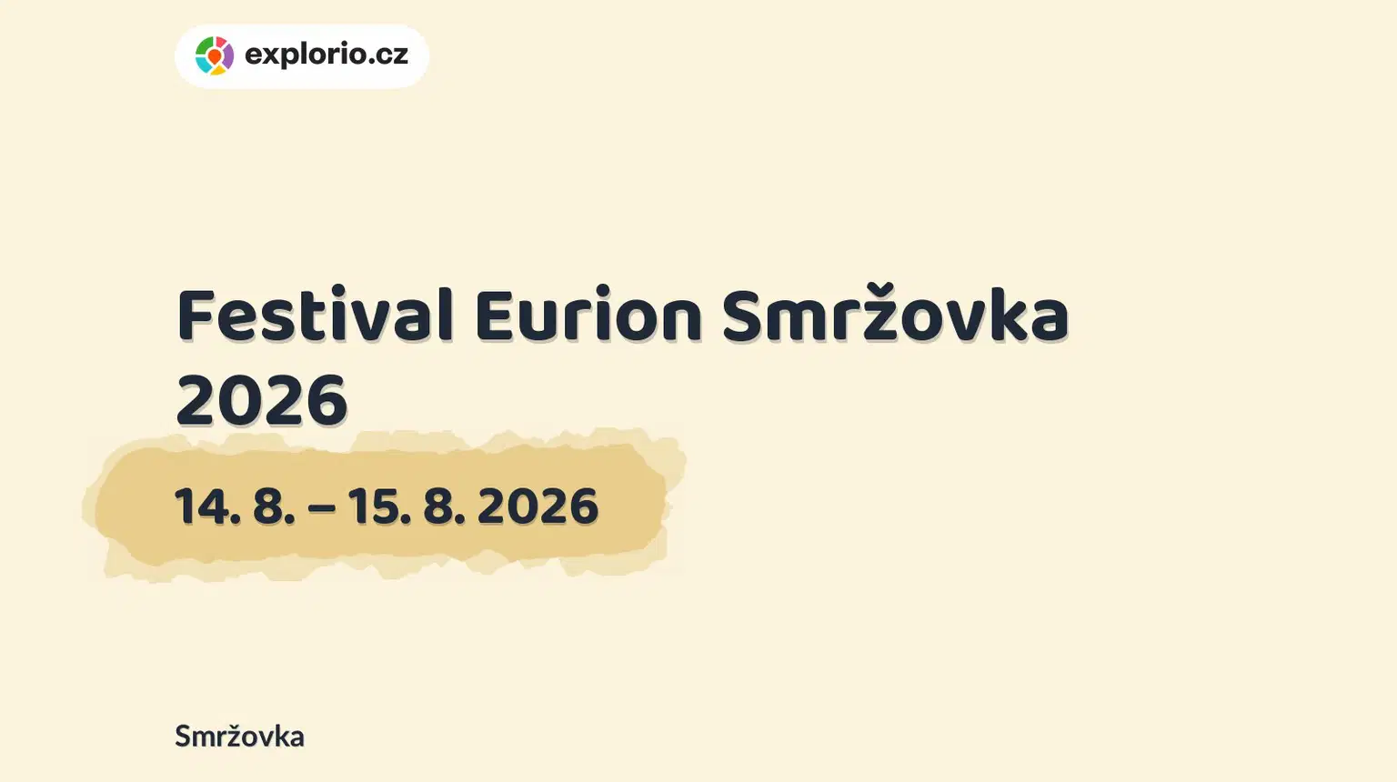 Festival Eurion Smržovka 2026 – divadlo, Hudba a Kino, Smržovka
