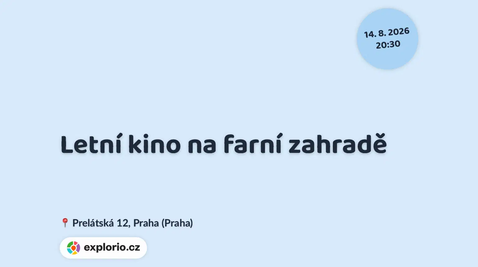 Letní kino na farní zahradě – divadlo, Hudba a Kino, Praha