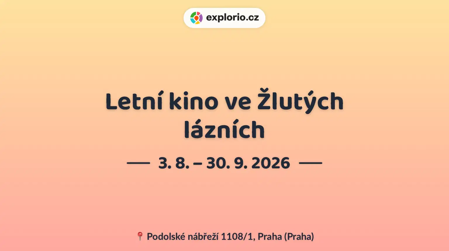 Letní kino ve Žlutých lázních – divadlo, Hudba a Kino, Praha