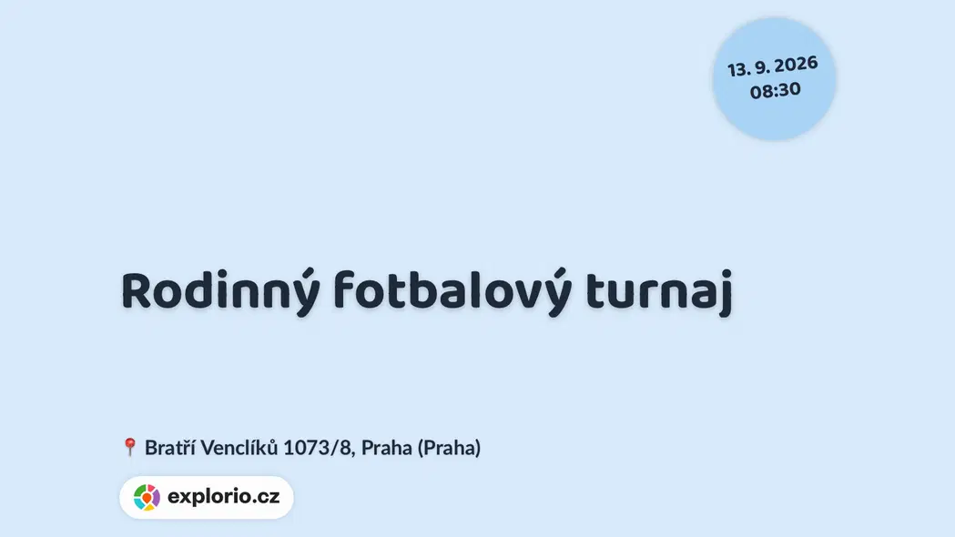 Rodinný fotbalový turnaj – sport a Pohyb, Praha