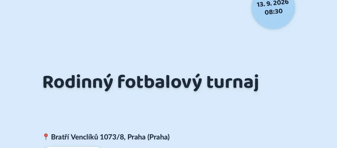 Rodinný fotbalový turnaj – sport a Pohyb, Praha