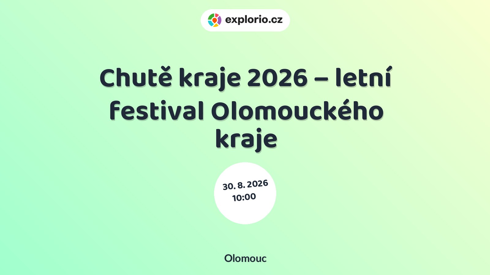 Chutě kraje 2026 – letní festival Olomouckého kraje – festivaly a Slavnosti, Olomouc