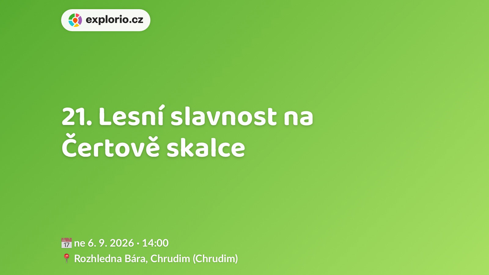 21. Lesní slavnost na Čertově skalce – příroda a Zvířátka, Chrudim