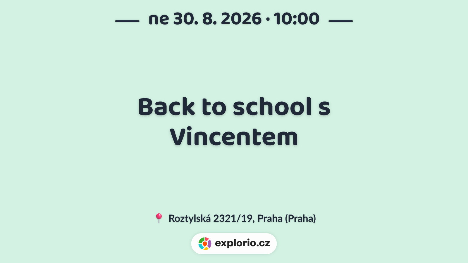 Back to school s Vincentem – tvořivé dílny a Workshopy, Praha