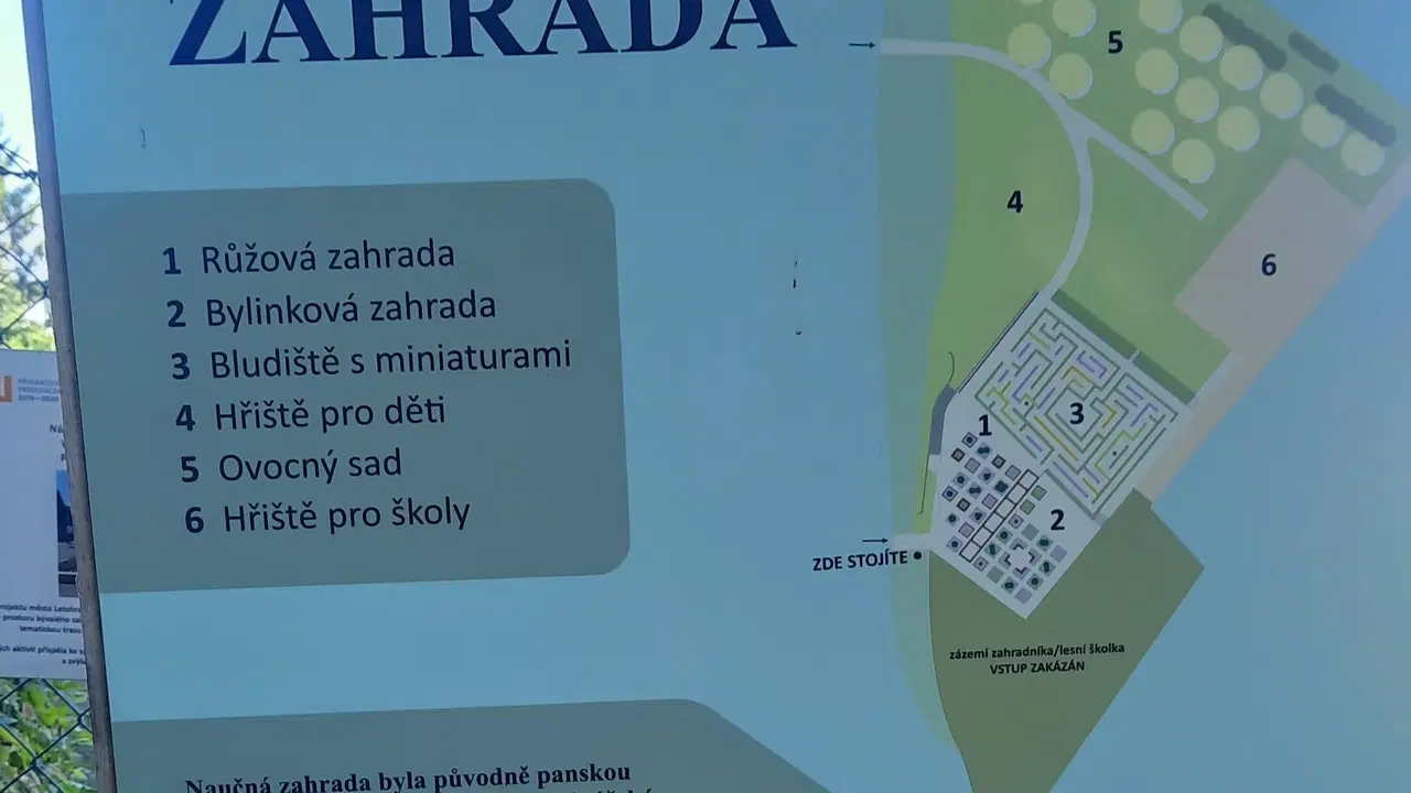 Naučná zahrada – zážitkové areály, Letohrad
