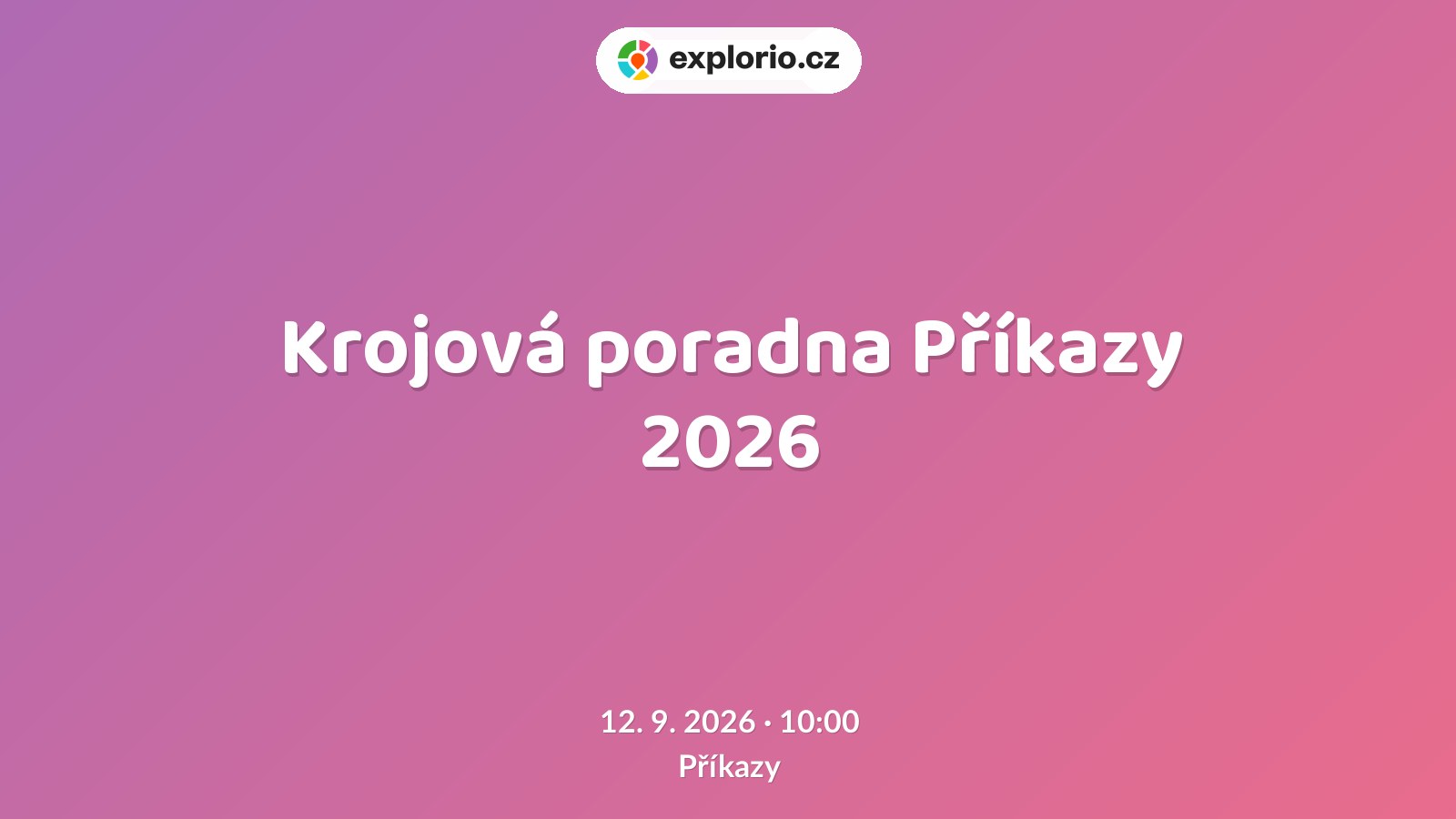 Krojová poradna Příkazy 2026 – festivaly a Slavnosti, Příkazy