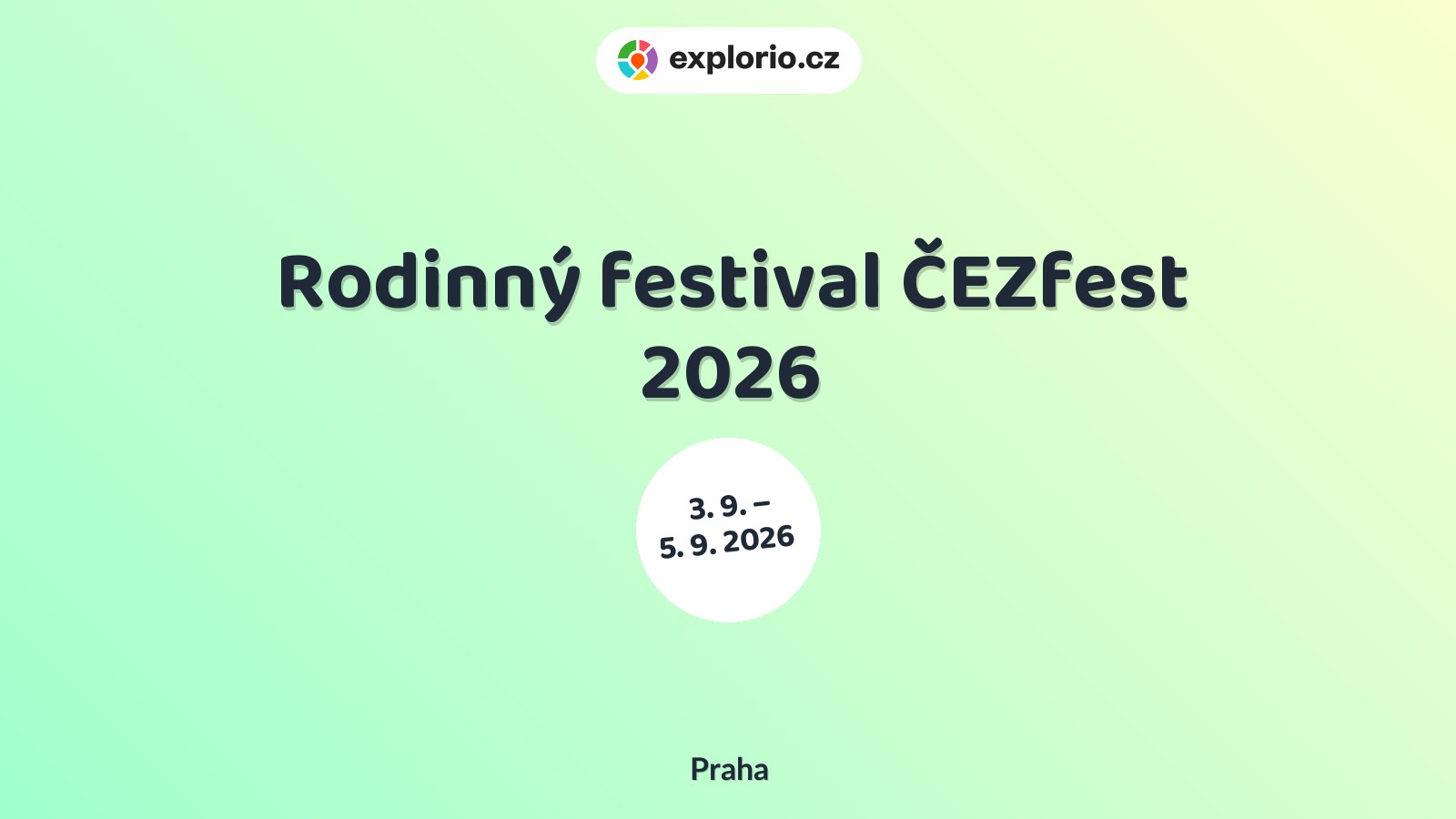 Rodinný festival ČEZfest 2026 – festivaly a Slavnosti, Praha