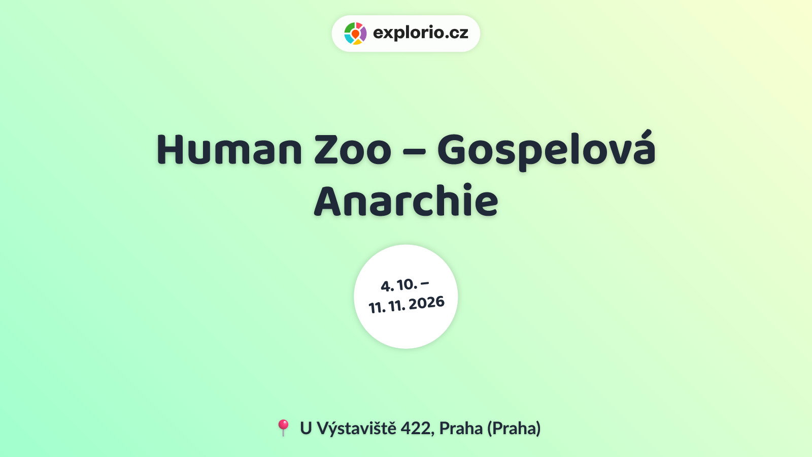 Human Zoo – Gospelová Anarchie – divadlo, Hudba a Kino, Praha