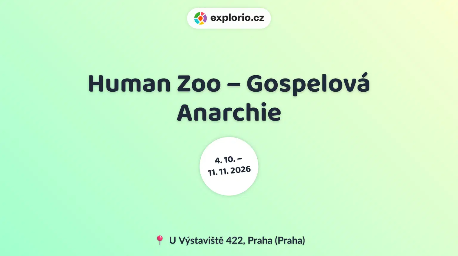 Human Zoo – Gospelová Anarchie – divadlo, Hudba a Kino, Praha