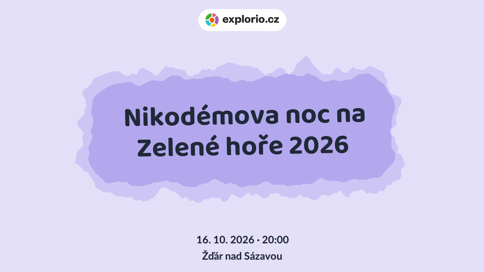Nikodémova noc na Zelené hoře 2026 – festivaly a Slavnosti, Žďár nad Sázavou