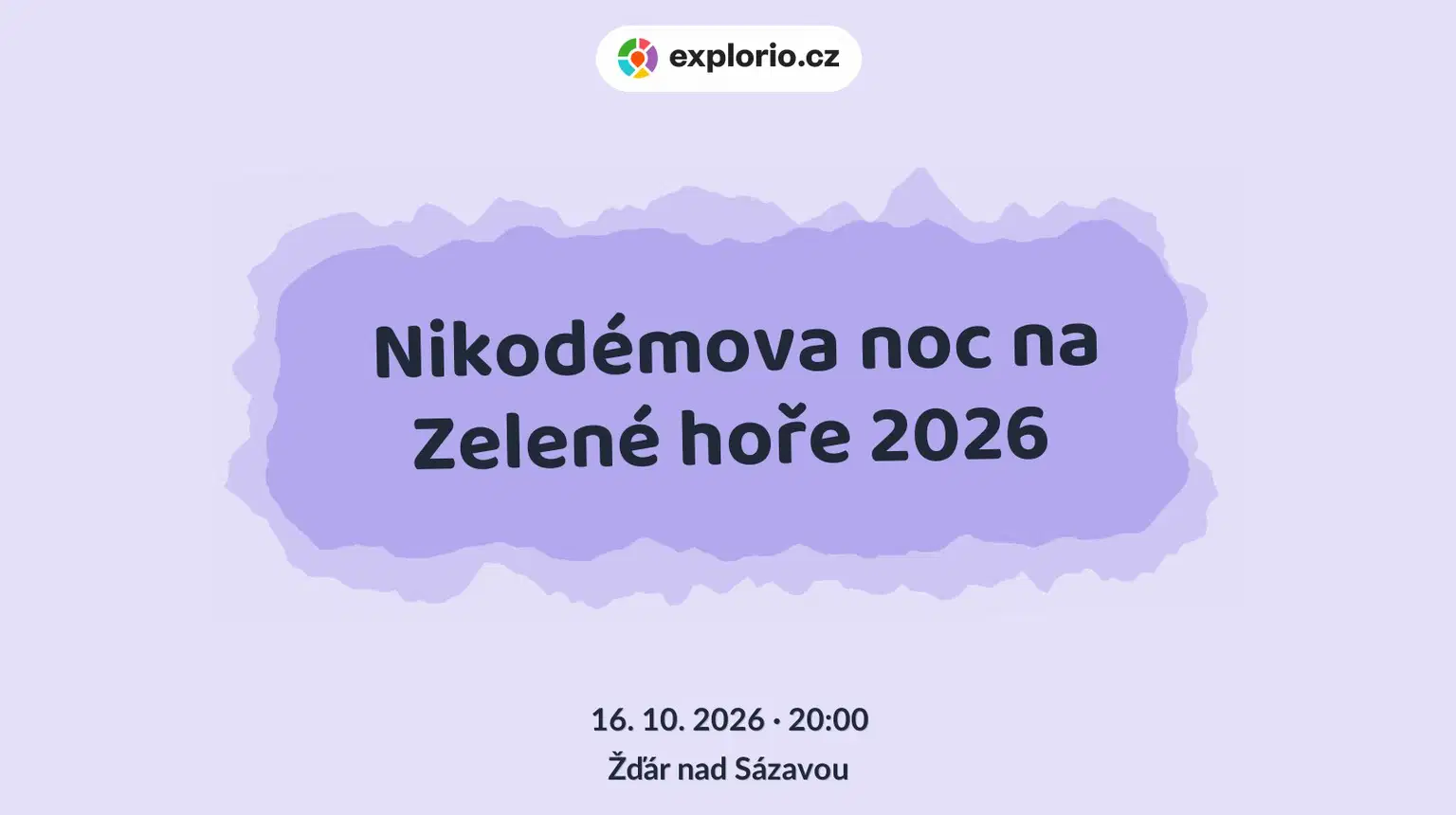 Nikodémova noc na Zelené hoře 2026 – festivaly a Slavnosti, Žďár nad Sázavou