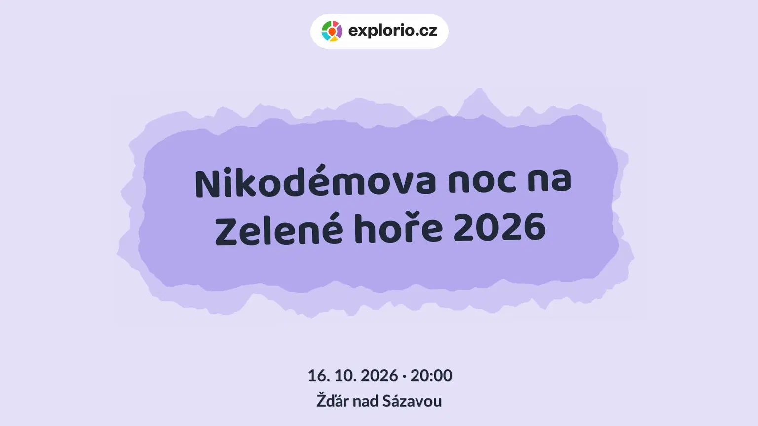 Nikodémova noc na Zelené hoře 2026 – festivaly a Slavnosti, Žďár nad Sázavou
