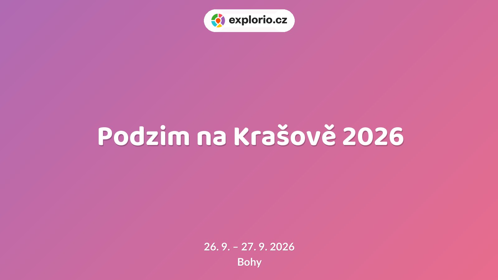 Podzim na Krašově 2026 – festivaly a Slavnosti, Bohy