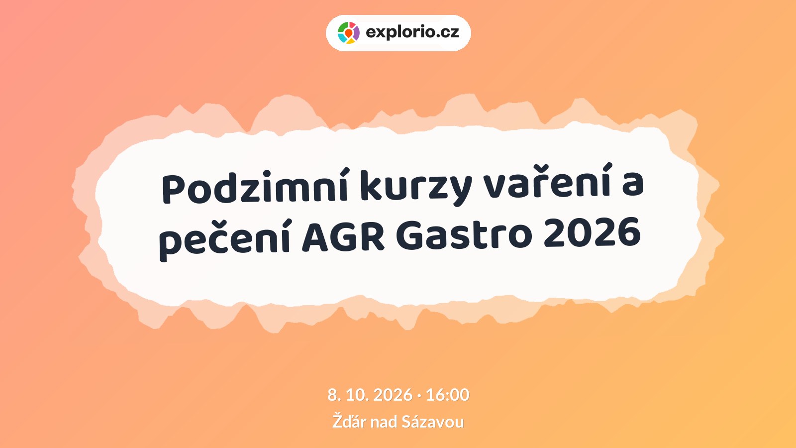 Podzimní kurzy vaření a pečení AGR Gastro 2026 – festivaly a Slavnosti, Žďár nad Sázavou