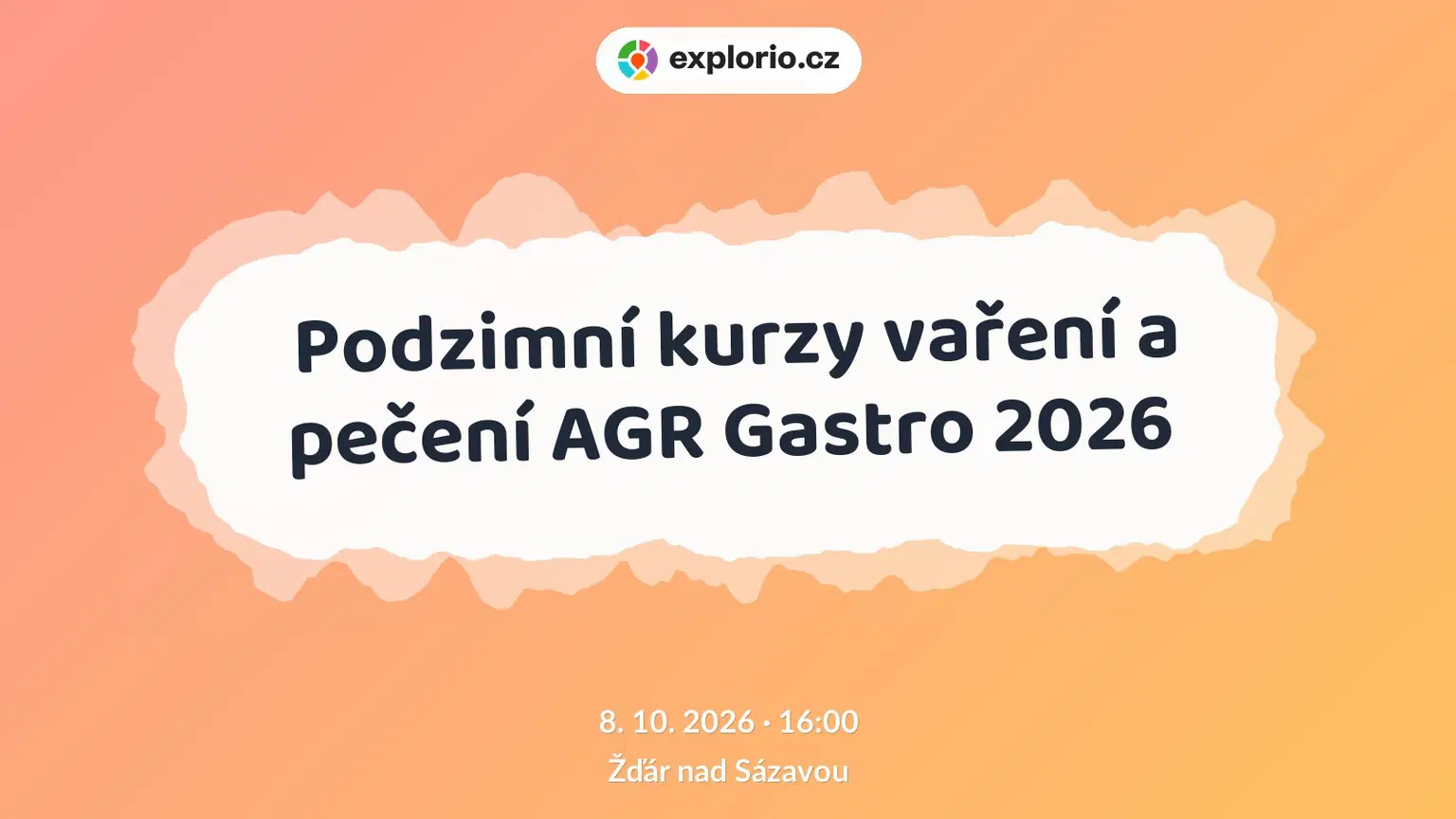 Podzimní kurzy vaření a pečení AGR Gastro 2026 – festivaly a Slavnosti, Žďár nad Sázavou