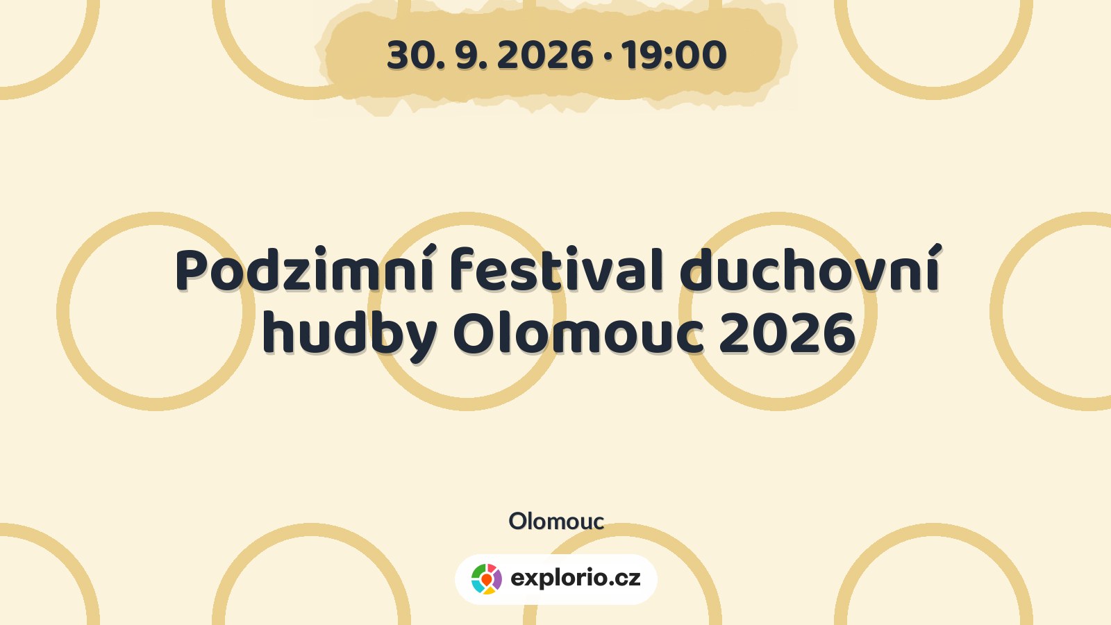 Podzimní festival duchovní hudby Olomouc 2026 – festivaly a Slavnosti, Olomouc