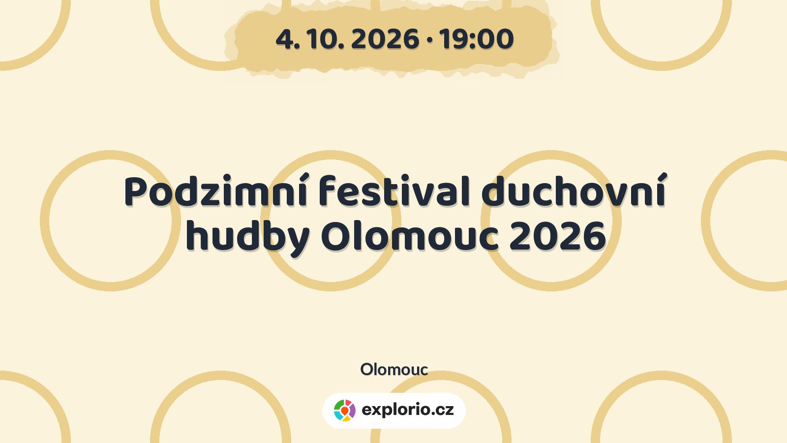 Podzimní festival duchovní hudby Olomouc 2026 – festivaly a Slavnosti, Olomouc