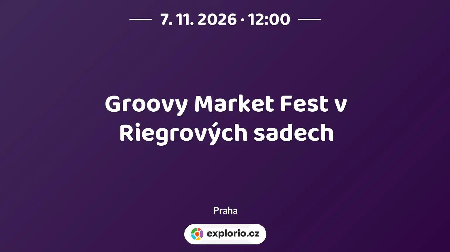 Groovy Market Fest v Riegrových sadech – festivaly a Slavnosti, Praha