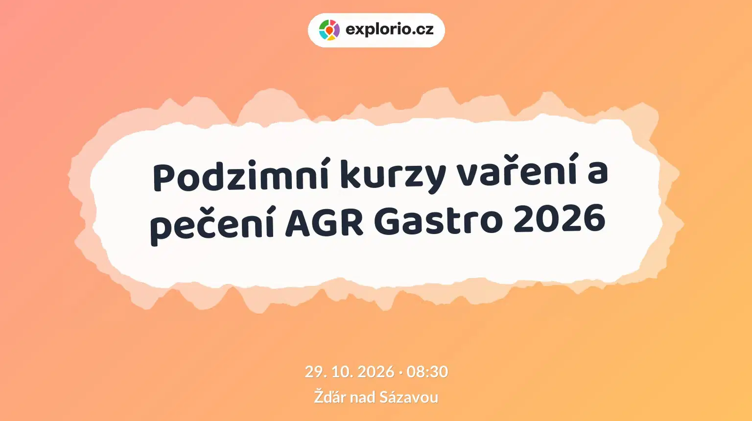 Podzimní kurzy vaření a pečení AGR Gastro 2026 – festivaly a Slavnosti, Žďár nad Sázavou