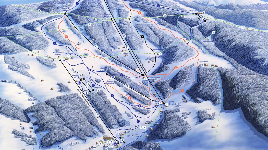 Nahoru Resort Rokytnice – lyžařské areály, Rokytnice nad Jizerou
