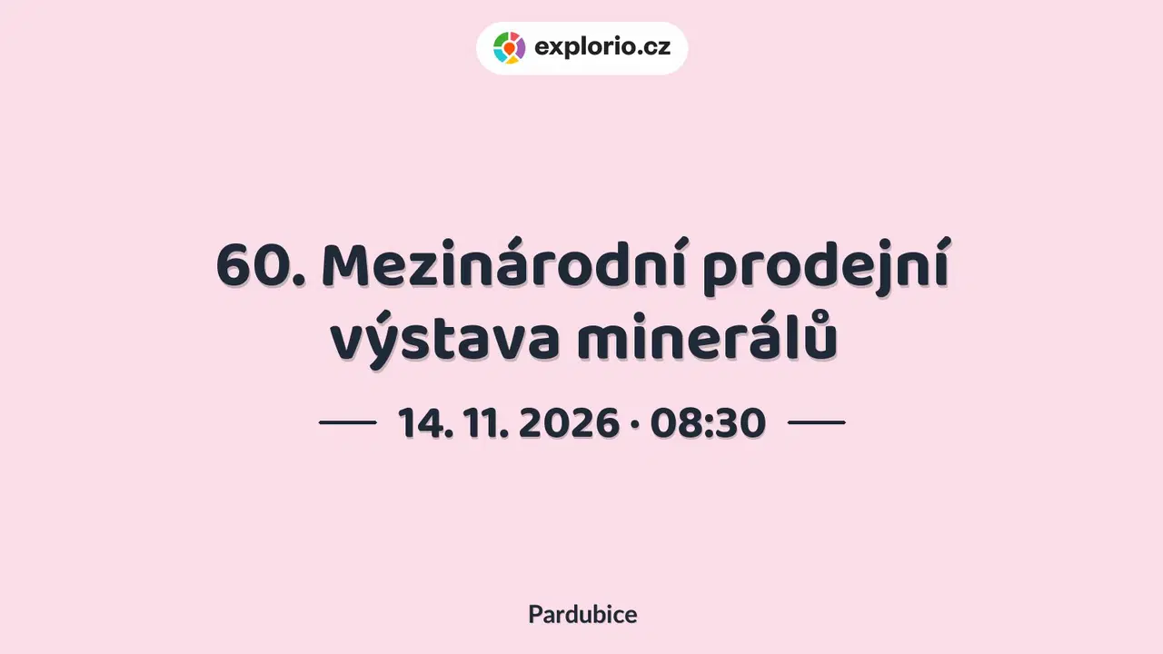 60. Mezinárodní prodejní výstava minerálů – prohlídky a Muzea, Pardubice