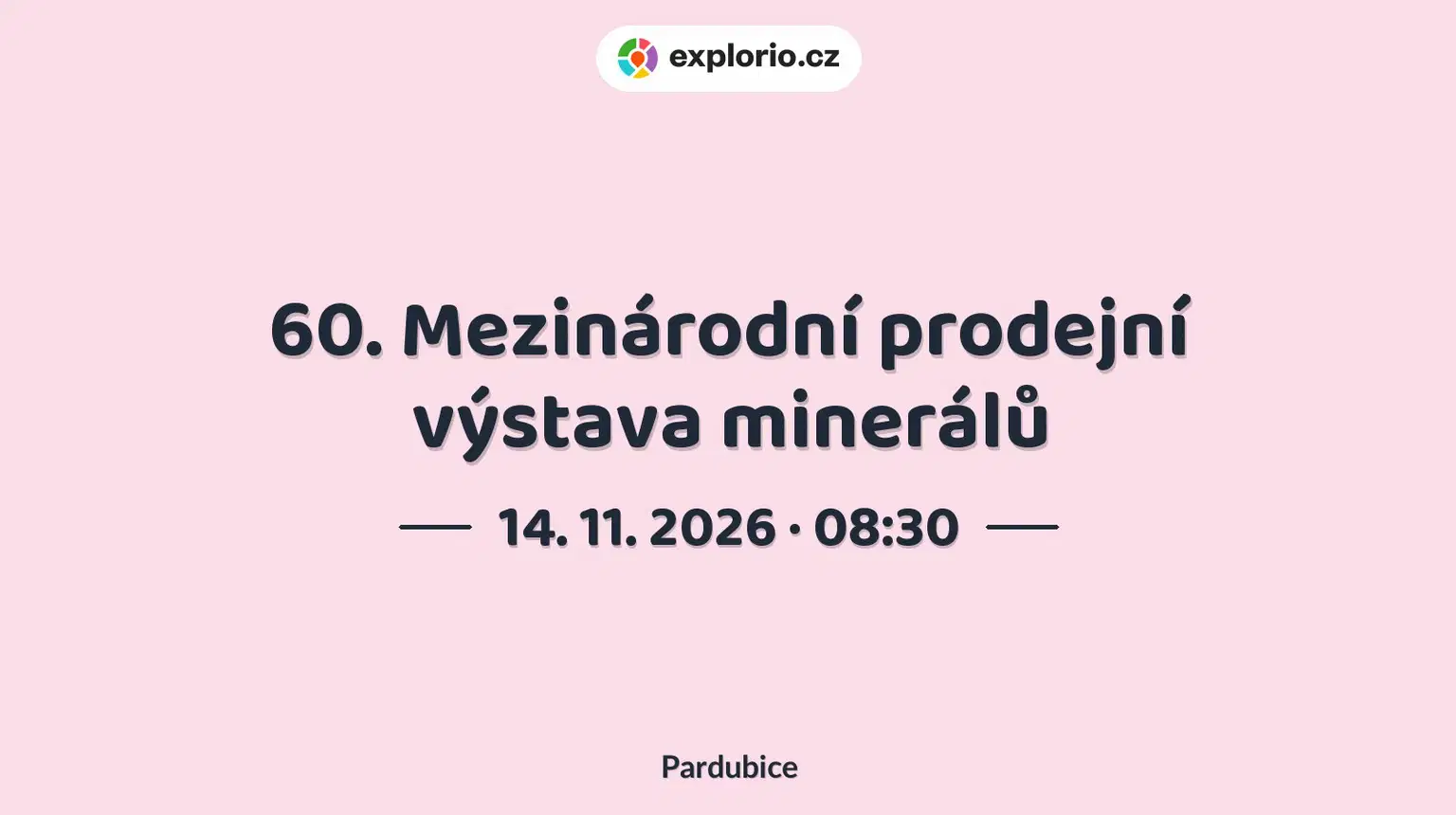 60. Mezinárodní prodejní výstava minerálů – prohlídky a Muzea, Pardubice