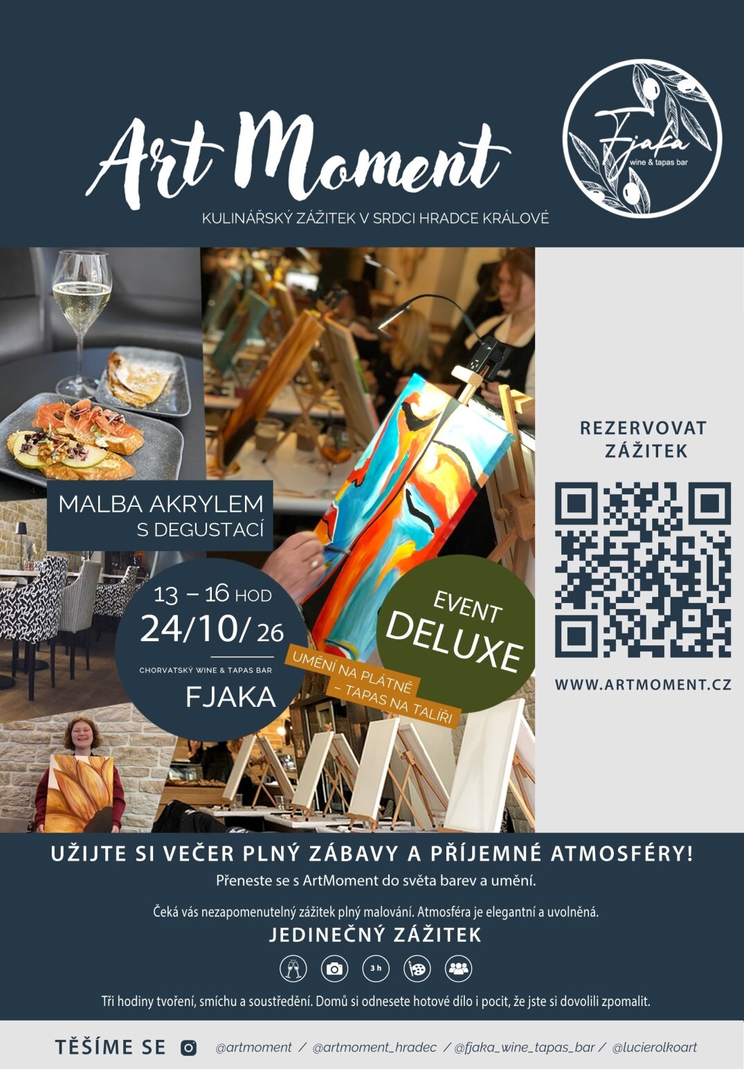 Zážitkové malování s ArtMoment | Zážitkové malování Deluxe a degustace – tvořivé dílny a Workshopy, Hradec Králové – fotka 2