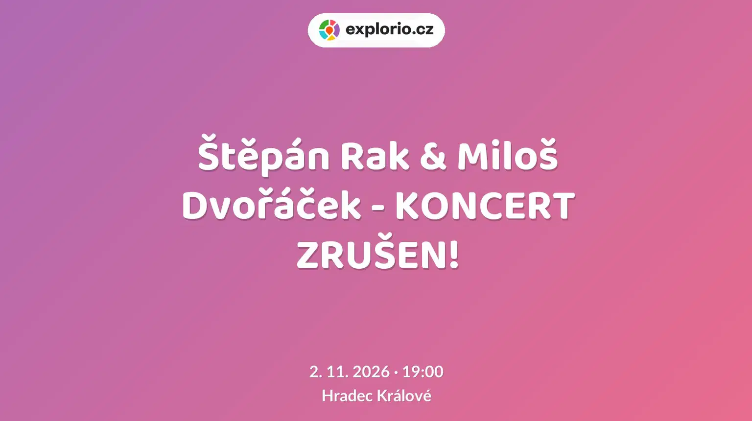Štěpán Rak & Miloš Dvořáček - KONCERT ZRUŠEN! – divadlo, Hudba a Kino, Hradec Králové