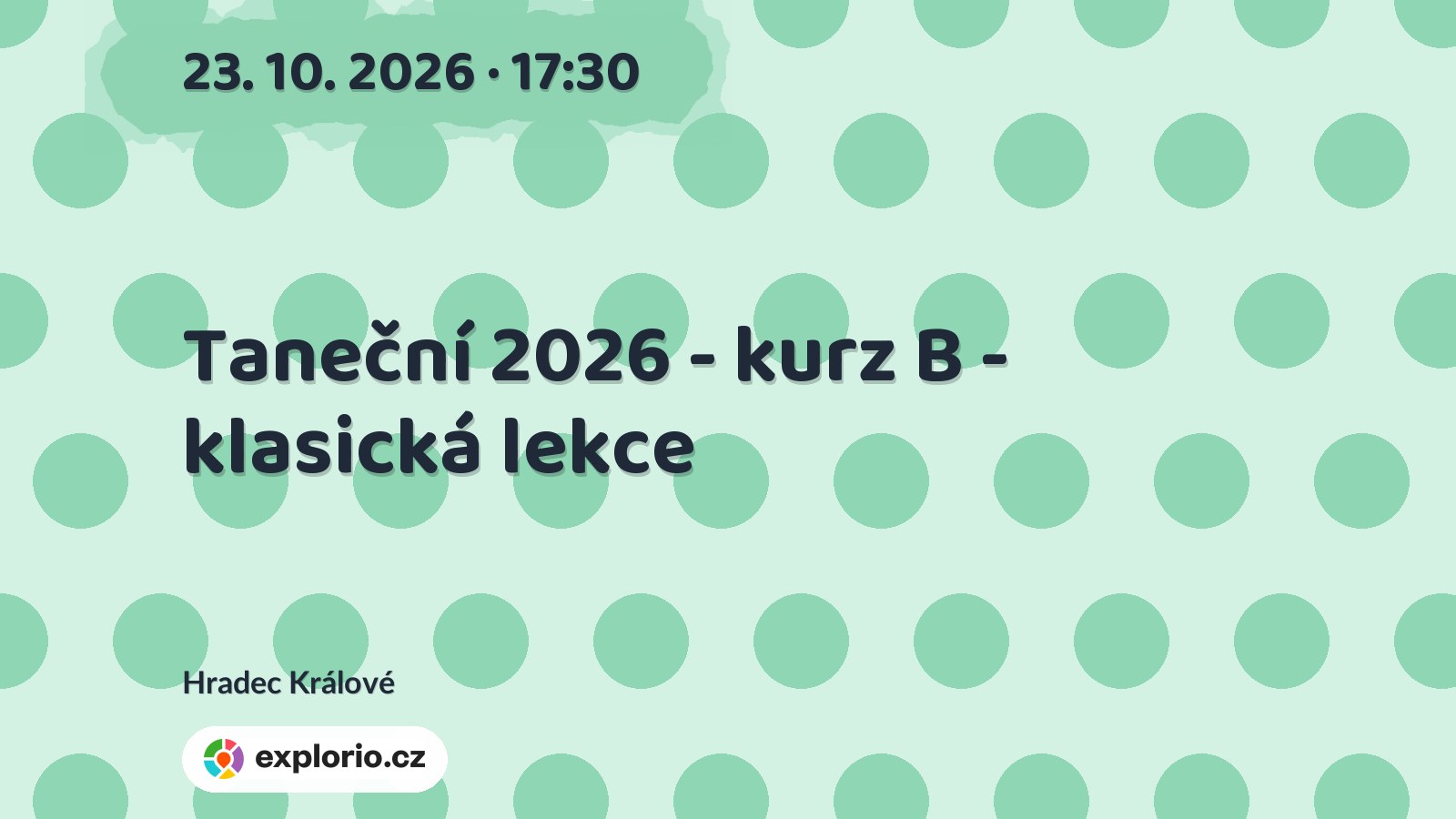 Taneční 2026 - kurz B - klasická lekce – divadlo, Hudba a Kino, Hradec Králové