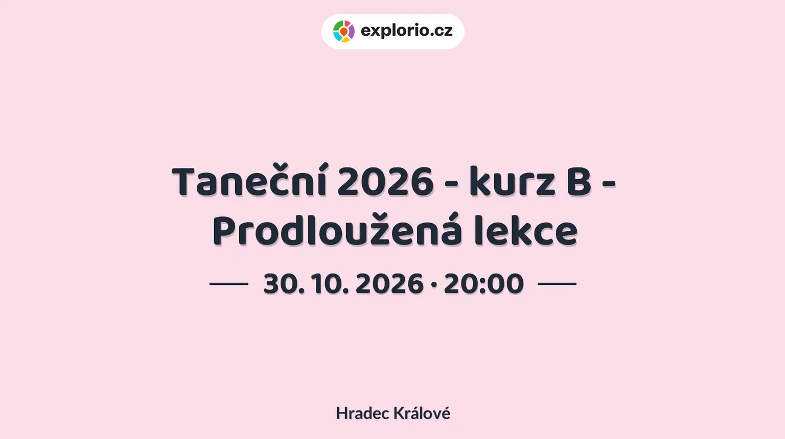 Taneční 2026 - kurz B - Prodloužená lekce – divadlo, Hudba a Kino, Hradec Králové